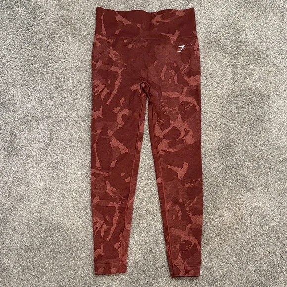Gymshark | Maroon Camo High-Waist Leggings - Picture 6 of 6